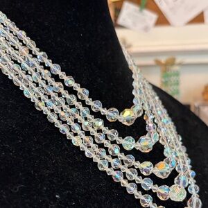 GORGEOUS 5 Strand Aurora Borealis necklace